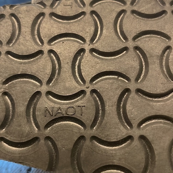 NAOT Metallic Leather Double Strap Buckle Rhinestone Sandals - Picture 10 of 10